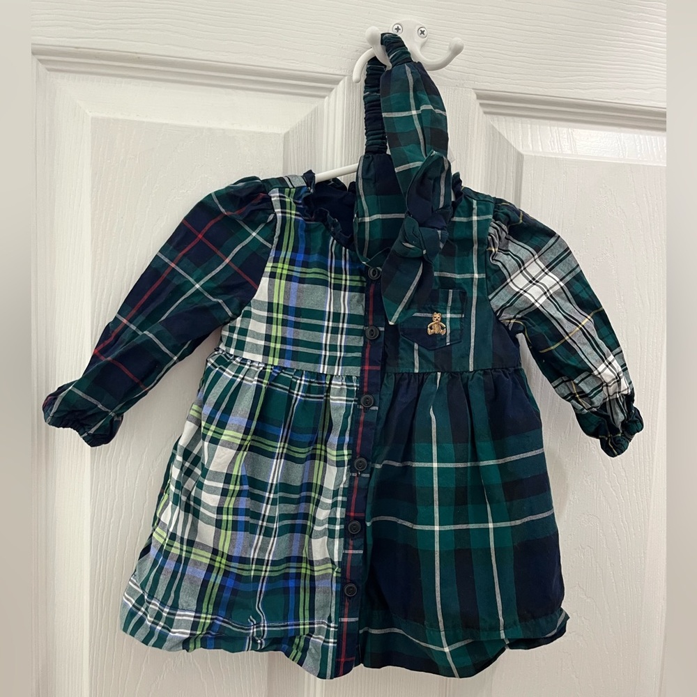 Gap Baby Mocktail Plaid Dress Set 3-6M